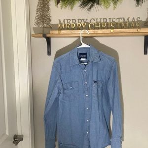 VINTAGE WRANGLER DENIM PEARL BUTTON UP